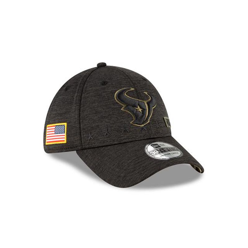 NFL Houston Texans Salute To Service 39Thirty Stretch Fit (OQX9390) - Black New Era Caps